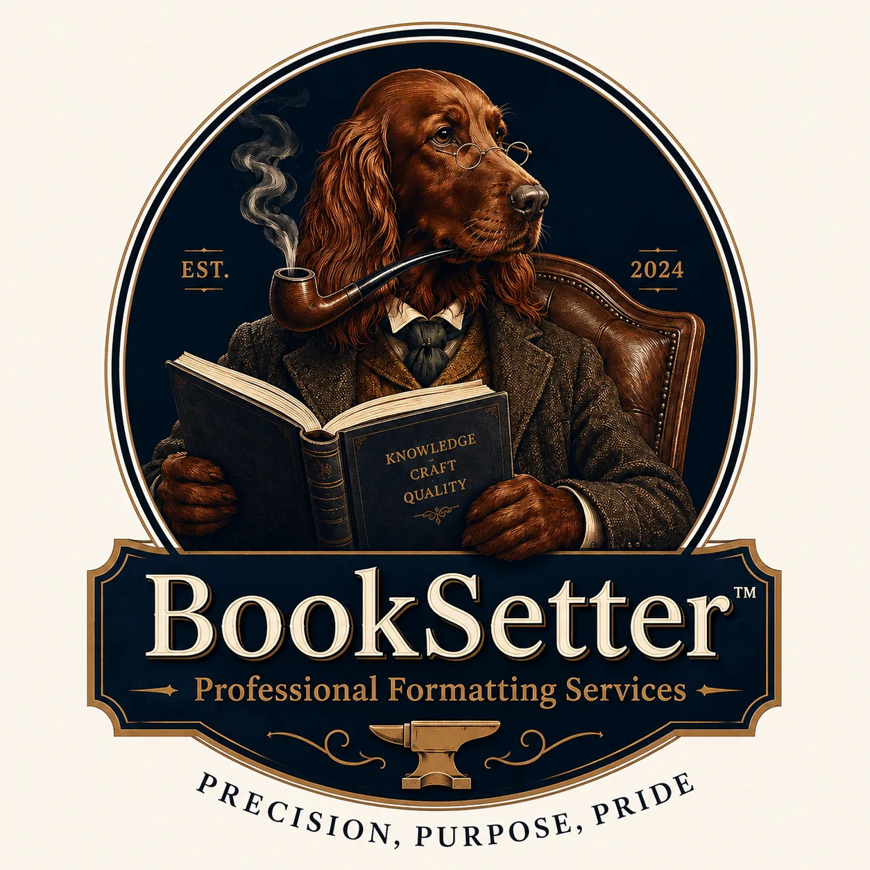 BookSetter mascot reading a book